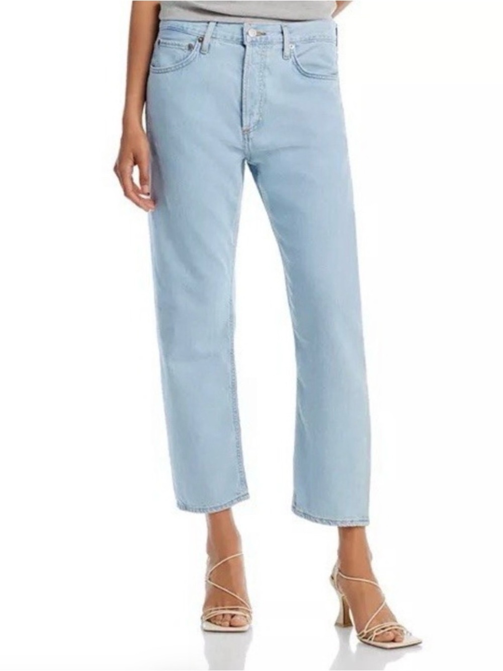 Agolde Parker Light Blue Button Fly 5 Pocket Jeans - Pivot Wash